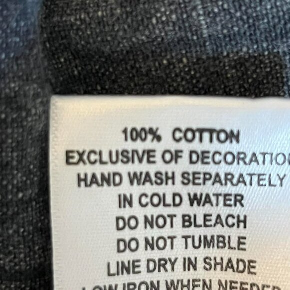 Parsely & Sage Women's Grey Denim Button Down Patchwork size Medium - Picture 7 of 7